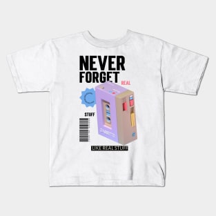 Never Forget Cassette Retro Vintage 60s 70s 80s 90s Kids T-Shirt